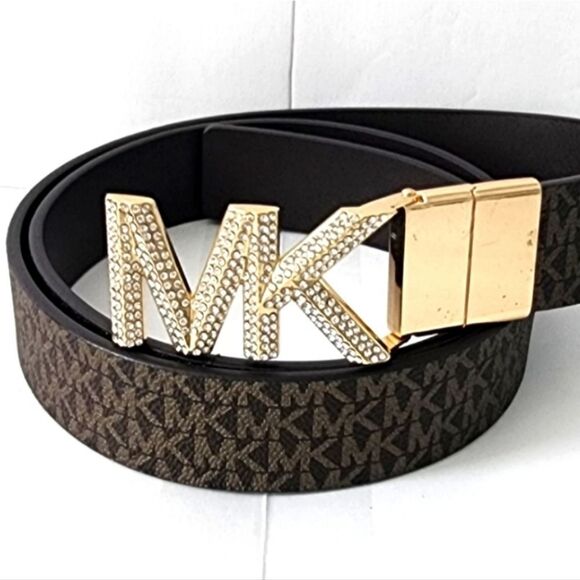 Michael Kors 38 MM Rhinestone Buckle Reversible Belt